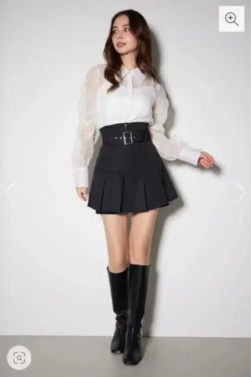 rienda 2WAY 하이웨스트 미니스커트 숏팬츠 블랙