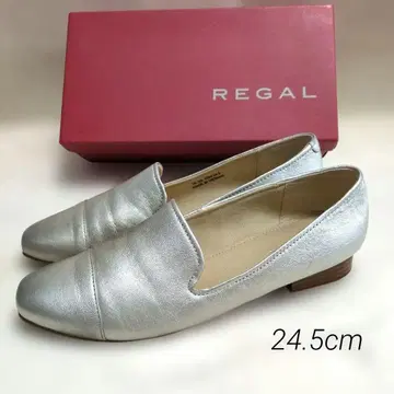 REGAL 실버 골드 플랫슈즈