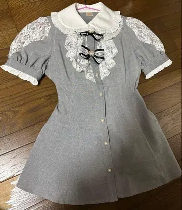 시크릿 허니 셋업 반팔 그레이 여름 지뢰 걸리시 리본