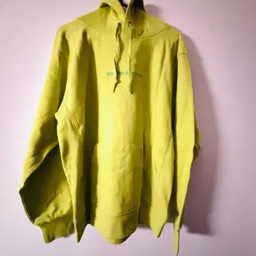 후지이 카제 꽃 라임 그린 후드 부착 후드티 S