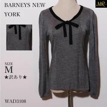 하자품 BARNEYS NEW YORK 상의 니트 긴팔 리본 포함