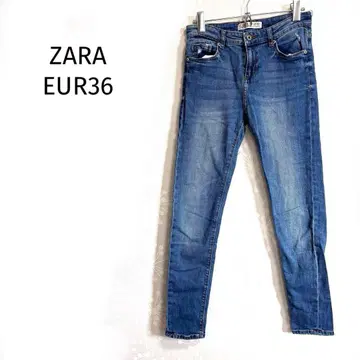 자라 데님 팬츠 스키니 실루엣 색빠짐 유즈드감 캐주얼