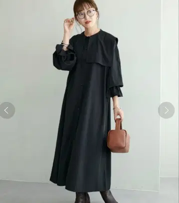 DISCOAT [ WEB 한정판 ] 세일러 카라 원피스 블랙