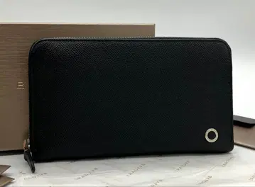 신형 극미품 불가리 불가리 맨 라운드 지퍼 장지갑 블랙