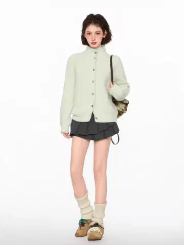 인기 겨울 꽃 버튼 아우터 외출 데이트에 최적