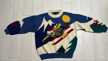 BONZO 스웨터 피셔맨 니트 편직 스키 크루넥