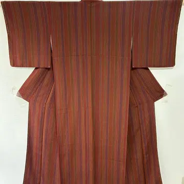 미사용품 스트라이프 크레이프 원단 코몬 기모노 스키 구락부 356