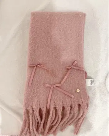 Maison de FLEUR 리본 포함 머플러 핑크