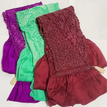 기모노 오비 장식 천 3색 세트 (보라색 그린 홍차)