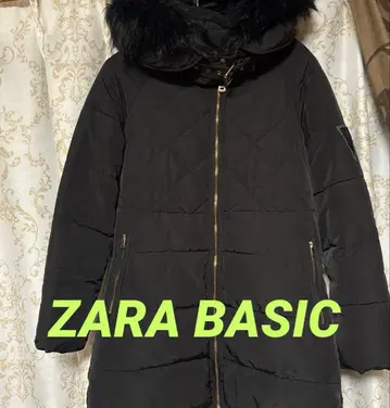 ZARA BASIC 인조 모피 블랙 코트