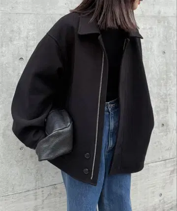 select MOCA by son 빅 실루엣 미들 코트 블랙