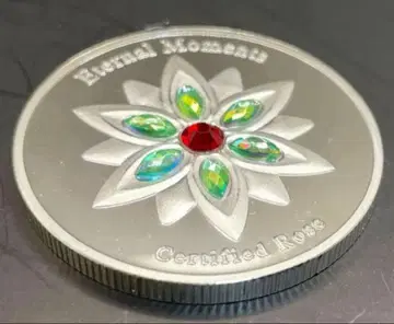 최종 가격 인하 영원의 순간 로즈 기념 동전 컬러풀 인공 다이아몬드 부착