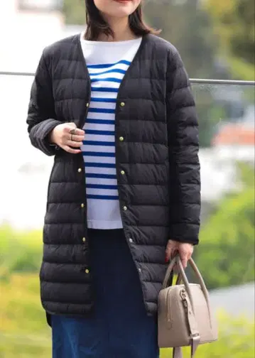 새상품급 빔즈 프렌치 롱 다운 블랙 L