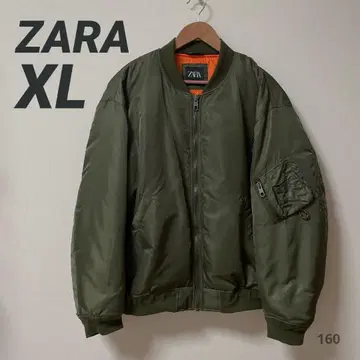 ZARA 남성용 MA-1 점퍼 자켓 XL 그린