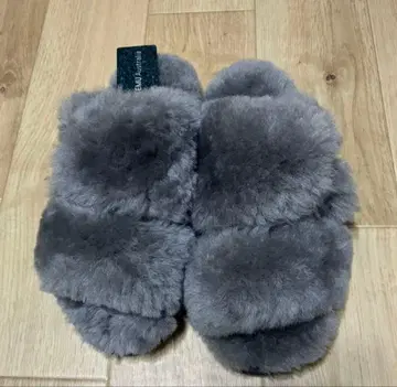 미사용 새상품 EMU Australia 그레이 퍼 샌들 통굽 23cm