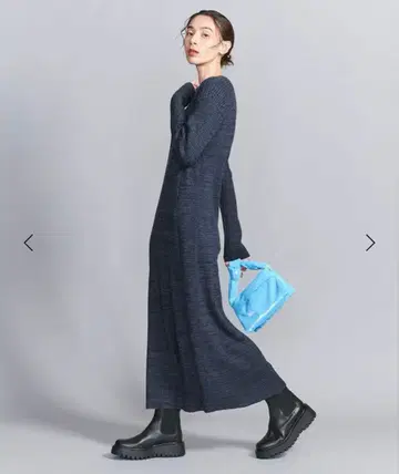 리브 니트 플레어 원피스