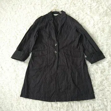 SPECCHIO 스트라이프 롱 자켓 트렌치코트 40 블랙