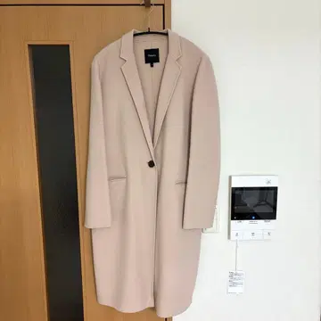 띠어리 theory 캐시미어 혼방 더블 페이스 롱 코트 핑크 베이지