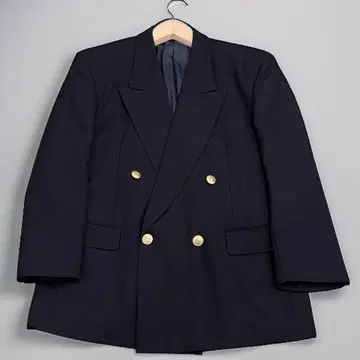 새상품급 타카시마야 네이비 골드 버튼 더블 자켓 네이비 자켓