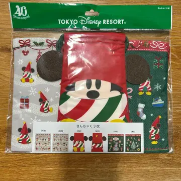 디즈니랜드 크리스마스 릴린린 주머니 3개 세트 미개봉