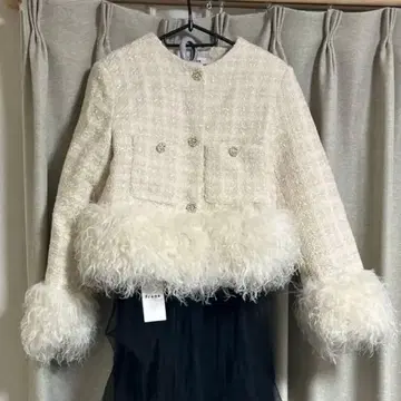 퍼 달린 트위드 자켓