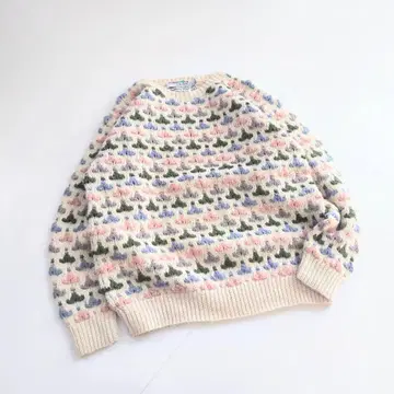 빈티지 WOODSTOCK 컬러풀 핸드 니트 손뜨개질