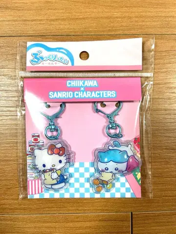 치이카와 산리오  페어 키링 하치와레 x 헬로키티