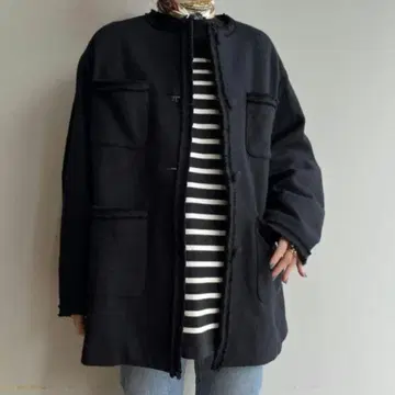 신존 SHINZONE 노카라 트위드 자켓