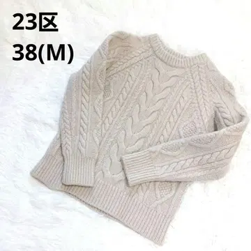 23구 아란 패턴 니트 케이블 크루넥 아이보리 38