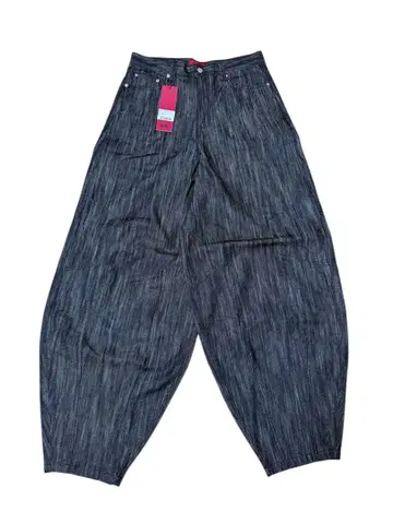 미사용 새상품 KICHUL 리지드 벌룬 데님 블랙&네이비 L 사이즈