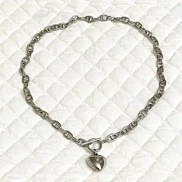 [실버] Ray BEAMS 마린 체인 만텔 하트 목걸이
