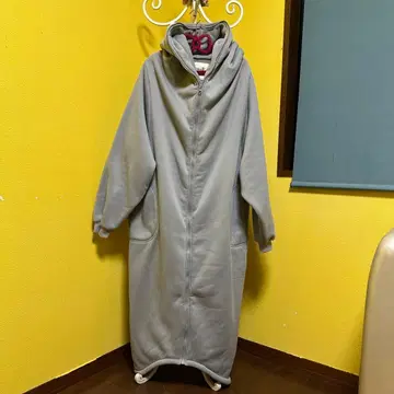 antiqua 그레이 보아 안감 후드티 롱 코트