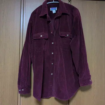 NorthCrest 버건디 코듀로이 셔츠