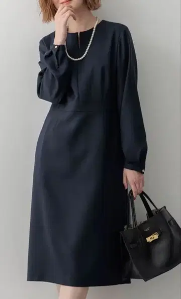 [ 세탁 가능 ] 울 믹스 조젯 원피스