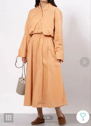 미라 오웬 턱 SK 도킹 셔츠 원피스