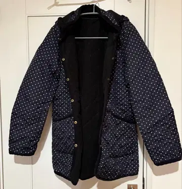 네이비 도트 퀼팅 자켓