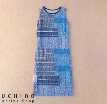 7 UCHINO 슬리브리스 원피스 룸웨어 면 100% L