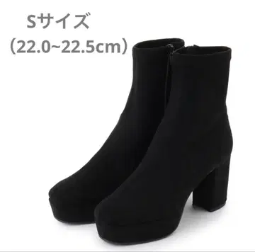 ESPERANZA 에스페란자 완만한 경사 숏부츠 블랙 스웨이드 S