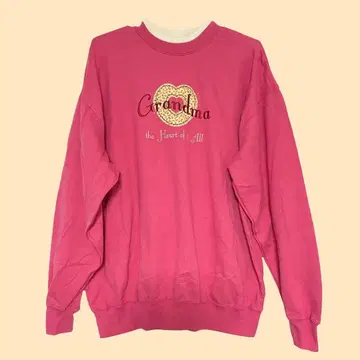 Grandma 빈티지 맨투맨 핑크 사이즈 L