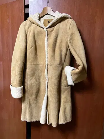 리얼 무스탕 롱 코트 S