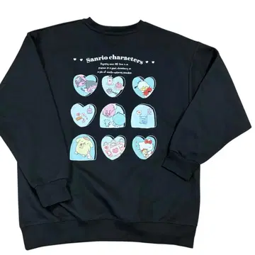 새상품 산리오 캐릭터즈 블랙 맨투맨 트레이닝복 여성용 M