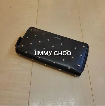 JIMMY CHOO 라운드 지퍼 장지갑 스터드 지미추