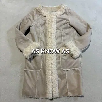 AS KNOW AS 페이크 무스탕 코트 롱 무스탕 자켓