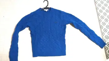 LACOSTE 케이블 니트 스웨터 US XS 파랑