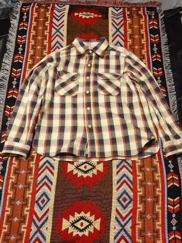 WAREHOUSE 체크 무늬 플란넬 셔츠 L 사이즈