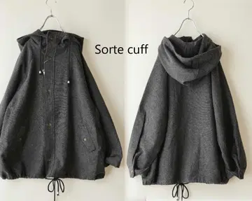 새상품 할인 Sorte cuff 블랙*트위 후디 라이트 블루종 파카 10