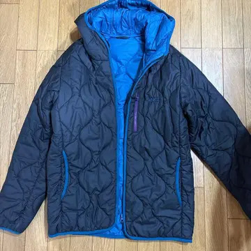 AIGLE 퀼팅 다운 자켓 블랙/파랑