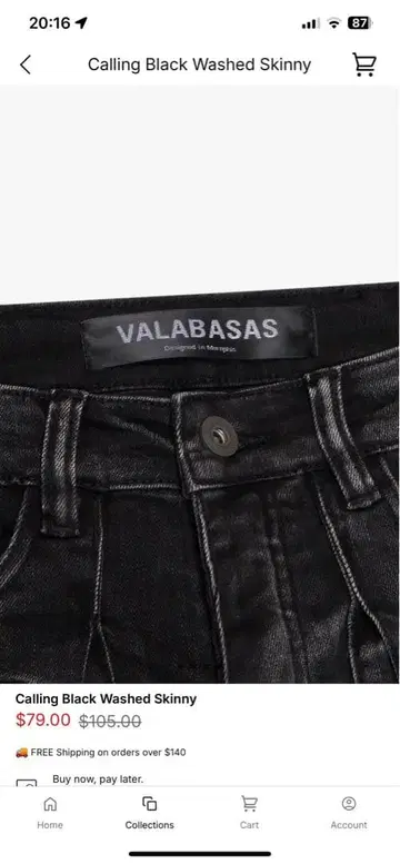 VALABASAS 블랙 스키니 팬츠