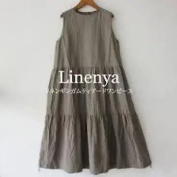 새상품 Linenya 린넨 깅엄 티어드 원피스