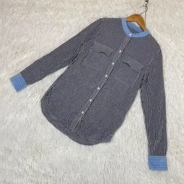 [ EQUIPMENT FEMME ] (XS) 실크 노카라 긴팔 셔츠